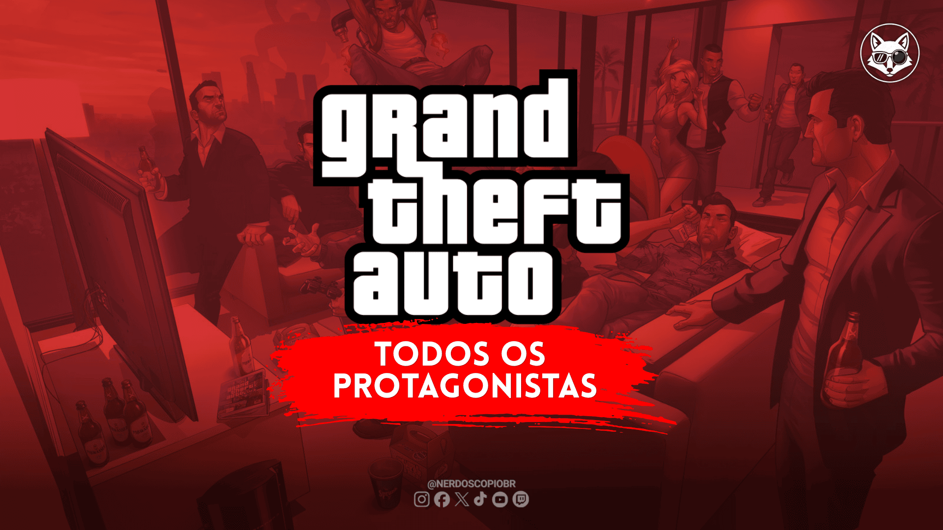 Todos os Protagonistas da Franquia GTA | [ Imagem/Reprodução: Nerdoscópio Brasil ]